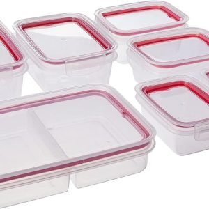 Kit Potes de Plástico Herméticos com Travas, 07 unidades, Plasútil