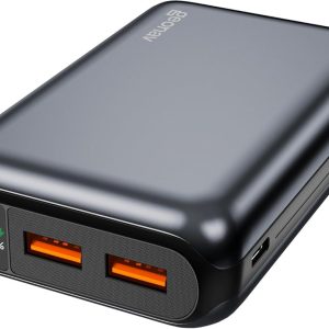 Geonav Power Bank, Carregador Portátil Universal 20.000mAh, USB-A (até 18W) + USB-C (até 20W), Compacto, Carregamento Rápido, Pass Through, Led Indicador de Bateria, PB20K20WSG, Cinza espacial