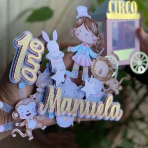Arquivo Topo de Bolo Circo Menina Studio