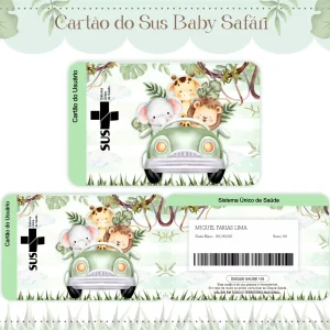 Cartao do sus Personalizado Safari Carro