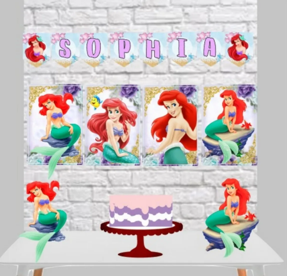 Decoração Pequena Sereia Ariel Studio