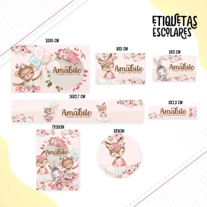 Etiqueta Escolar Ballet Studio, Png e Dxf