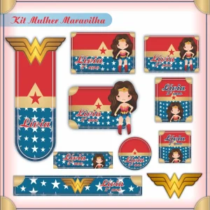 Etiquetas Personalizadas Mulher Maravilha