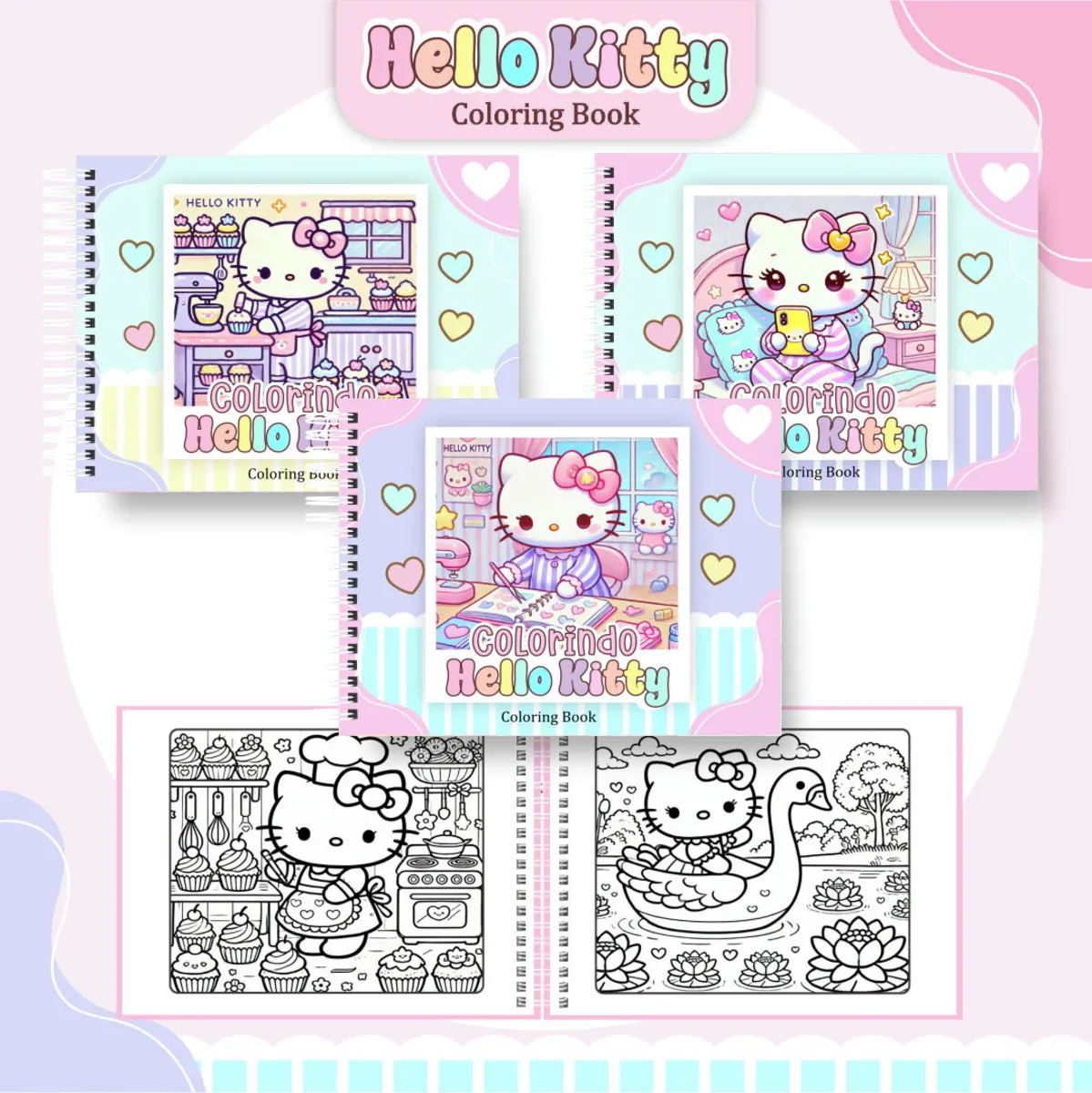 Livro de Colorir Hello Kitty Digital Pdf - Image 2