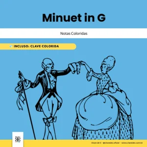 Partitura Colorida – Minuet in G, Johann Sebastian Bach