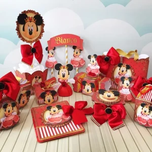 Painel Minnie Vermelha Studio, Png e Pdf