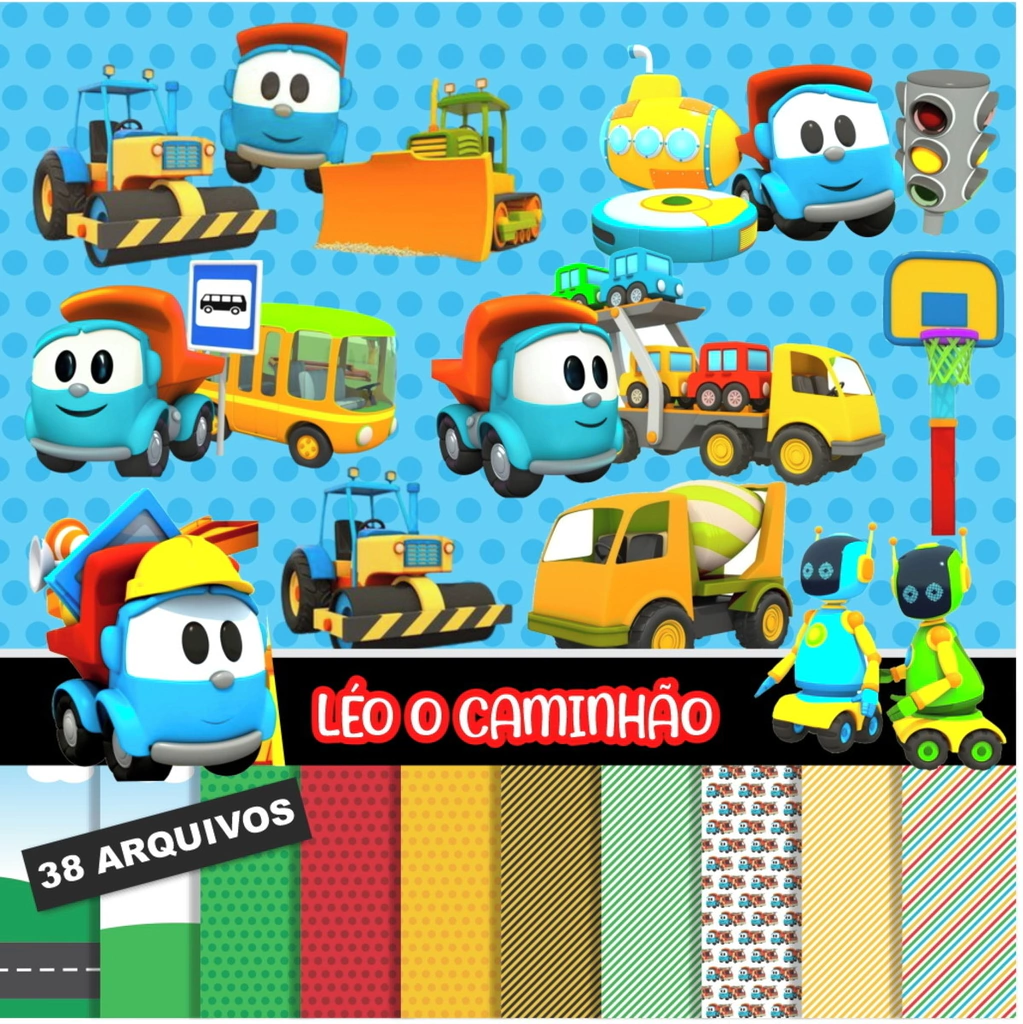 Scrapbook e Cliparts Léo o Caminhão - Image 2