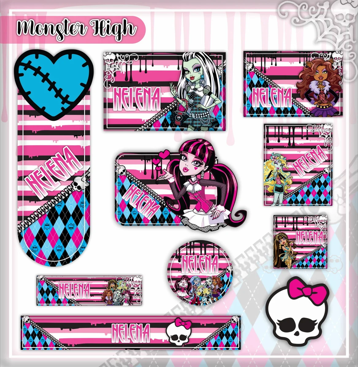 Tema Etiqueta Escolar Monster High - Image 2