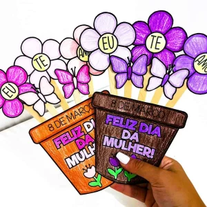 Atividade Vaso de Flor Dia da Mulher