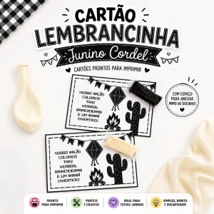Cartão Lembrancinha Junino Cordel