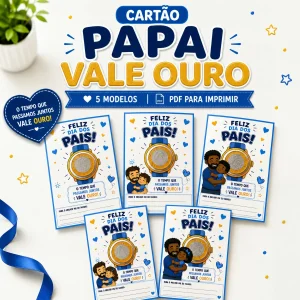 Cartão Papai Vale Ouro para Dia dos Pais