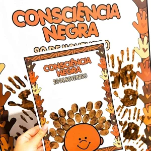 Cartaz Colaborativo Consciência Negra com Mãos