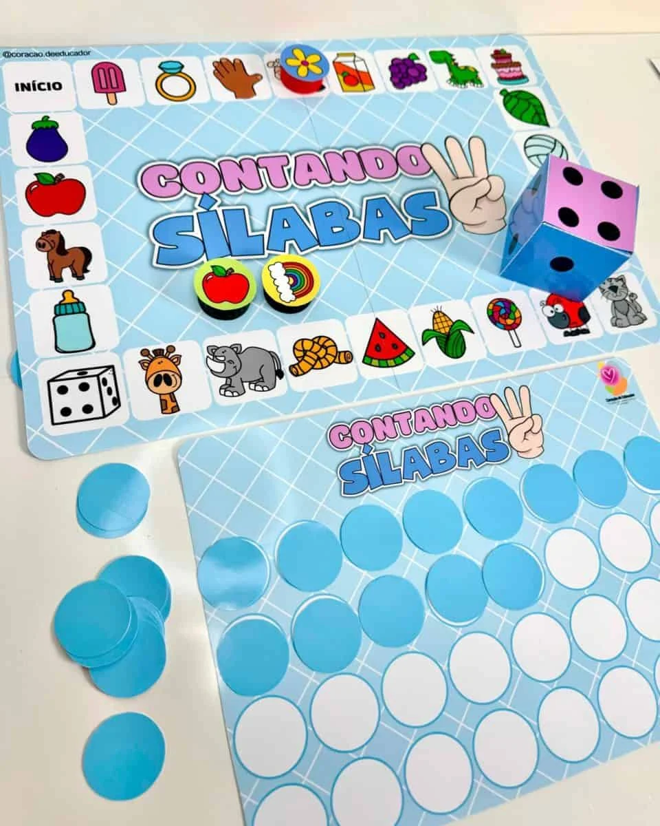 Jogo Contando Sílabas com Tabuleiros e Dado - Image 5