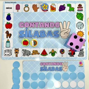 Jogo Contando Sílabas com Tabuleiros e Dado