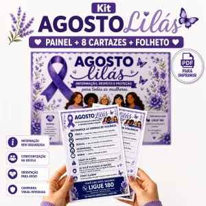 Kit de Conscientização Agosto Lilás