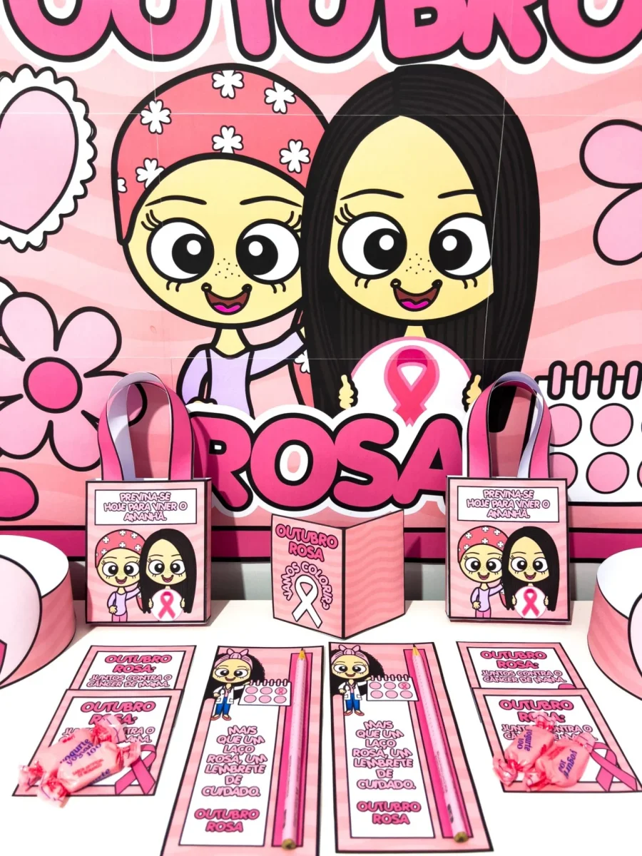Kit Painel e Lembrancinhas Outubro Rosa - Image 9