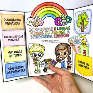 Lapbook da Primavera em Três Páginas