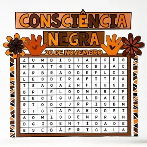 Painel Caça-Palavras Consciência Negra Interativo