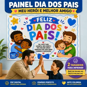 Painel Dia dos Pais Meu Herói e Melhor Amigo