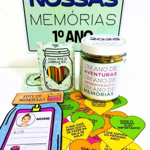 Atividade Pote de Memórias com 36 Corações